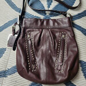Luxury Makowski bag across body hobo purse. Genuine Leather